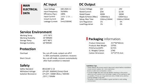 Sursă de alimentare impermeabilă Scharfer SCH-300-24 / IP67 / 24V / 12.5A / 300W 7 Ani Garantie [1]
