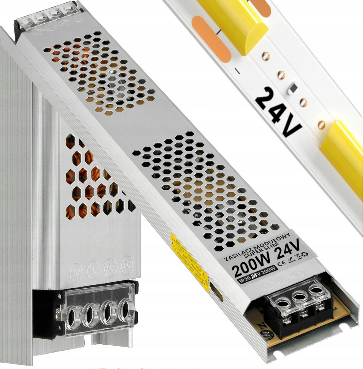 Surse si Drivere Banda LED - Sursa/transformator banda led 24v 200w IP20 8.33A super slim