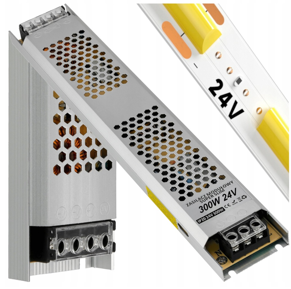 Sursa/transformator banda led 24v 300w IP20 12.5A super slim