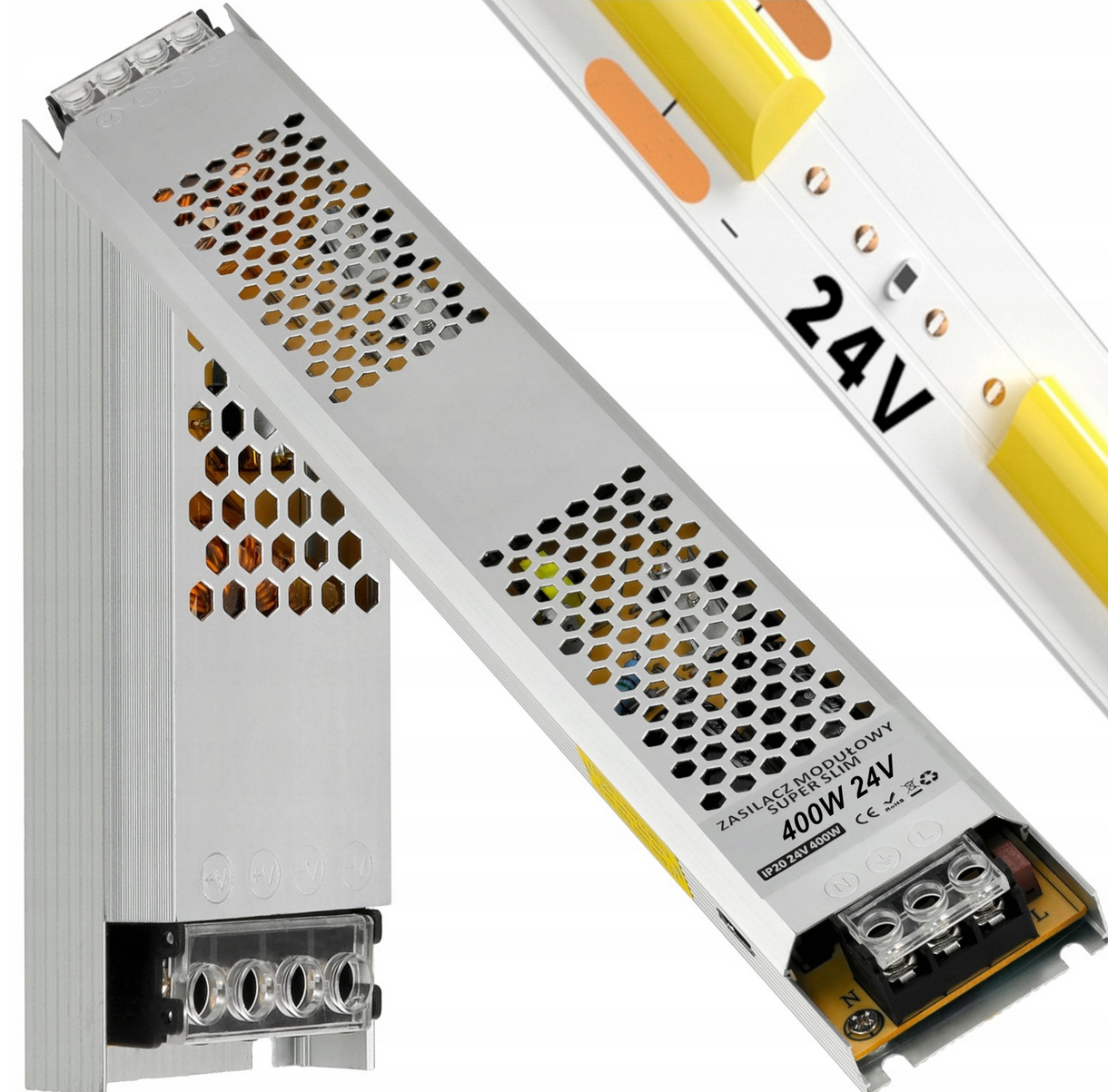 BANDA LED - Sursa/transformator banda led 24v 400w IP20 16.67A super slim