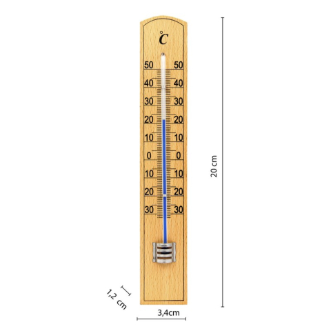 TERMOMETRU DE INTERIOR / EXTERIOR LEMN 20CM [2]
