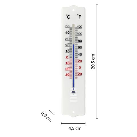 TERMOMETRU DE INTERIOR / EXTERIOR PLASTIC 20CM - ALB [2]