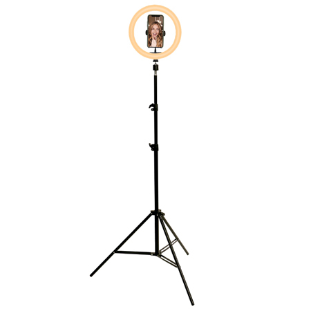 Trepied selfie - TREPIED SELFIE CU LAMPA CIRCULARA LED 5W 10''/25CM