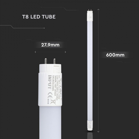 TUB LED T8 G13 PLASTIC 10W 60CM 6400K ALB RECE, CIP SAMSUNG [3]