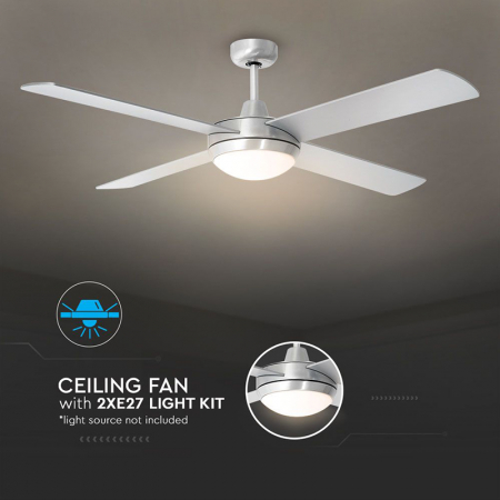 VENTILATOR TIP CANDELABRU 2X E27 - ARGINTIU [6]