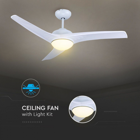 VENTILATOR TIP CANDELABRU ILUMINAT 3IN1 35W - ALB [5]