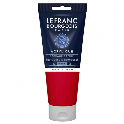 CULORI ACRILICE FINE LEFRANC BOURGEOIS 80 ML - CULORI ACRILICE FINE LEFRANC BOURGEOIS ALIZARINE CARMINE -  80 ML