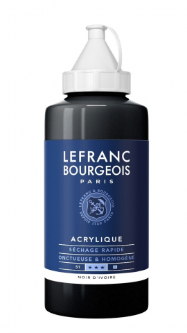 CULORI ACRILICE FINE LEFRANC BOURGEOIS 750 ML - CULORI ACRILICE FINE LEFRANC BOURGEOIS IVORY BLACK -  750 ML