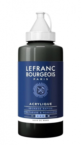 CULORI ACRILICE FINE LEFRANC BOURGEOIS 750 ML - CULORI ACRILICE FINE LEFRANC BOURGEOIS MARS BLACK -  750 ML