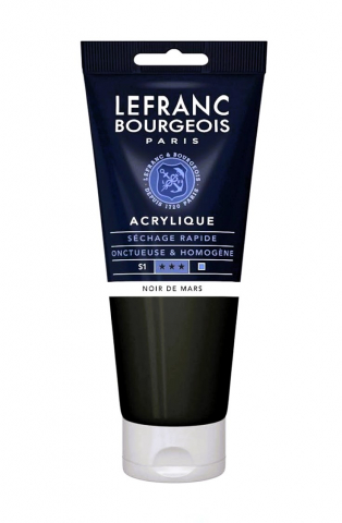 CULORI ACRILICE FINE LEFRANC BOURGEOIS 80 ML - CULORI ACRILICE FINE LEFRANC BOURGEOIS MARS BLACK -  80 ML