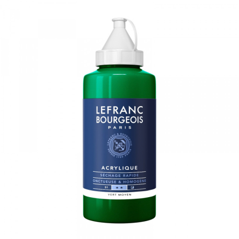 CULORI ACRILICE FINE LEFRANC BOURGEOIS 750 ML - CULORI ACRILICE FINE LEFRANC BOURGEOIS MEDIUM GREEN - 750 ML