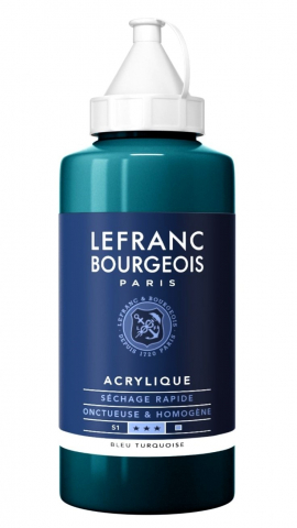 CULORI ACRILICE FINE LEFRANC BOURGEOIS 750 ML - CULORI ACRILICE FINE LEFRANC BOURGEOIS TURQUOISE BLUE - 750 ML