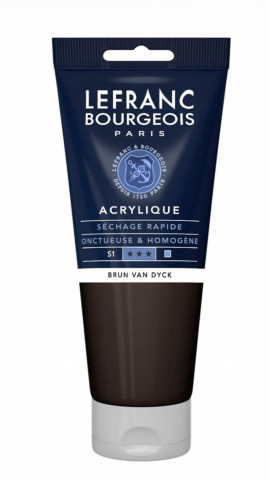 CULORI ACRILICE FINE LEFRANC BOURGEOIS 80 ML - CULORI ACRILICE FINE LEFRANC BOURGEOIS VAN DYCK BROWN -  80 ML