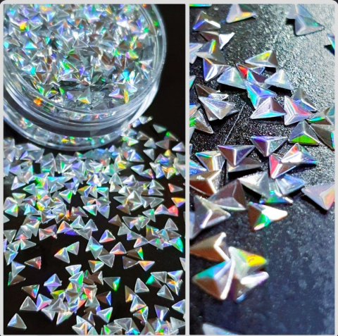 GLITTER HOLOGRAPHIC 3D - GLITTER HOLOGRAPHIC 3D TRIUNGHI SILVER - 4 GR