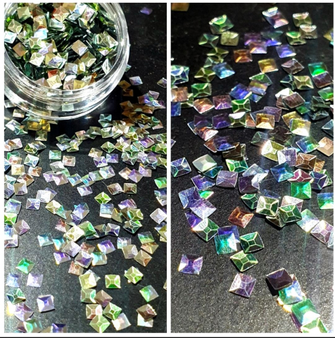 GLITTER HOLOGRAPHIC 3D - GLITTER HOLOGRAPHIC 3D PATRAT VERDE - 4 GR