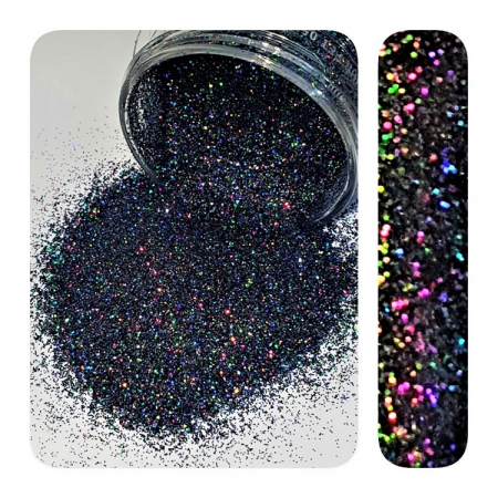 GLITTER-SCLIPICI - GLITTER HOLOGRAPHIC - BLACK STORM 50 GR
