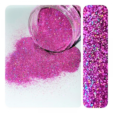GLITTER-SCLIPICI - GLITTER HOLOGRAPHIC - HEART PINK 50 GR