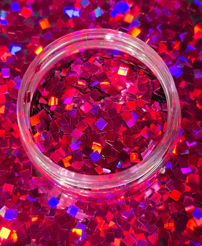- PATRAT - GLITTER HOLOGRAPHIC PATRAT - RED 10 GR