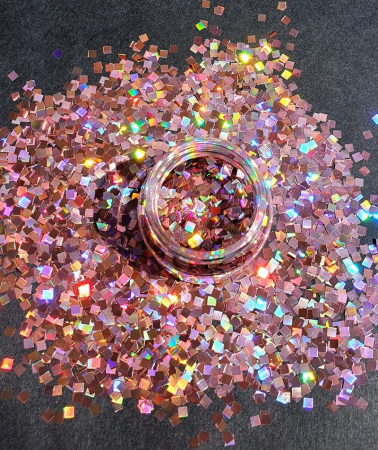 - PATRAT - GLITTER HOLOGRAPHIC PATRAT - ROZ 10 GR