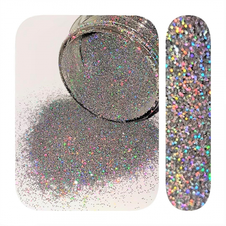 HOLOGRAPHIC SENSATION - GLITTER HOLOGRAPHIC -SILVER ( 1/64 )  50 GR