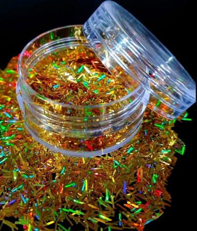 GLITTER HOLOGRAPHIC STRIPS - GLITTER HOLOGRAPHIC STRIPS GOLD - 3 GR