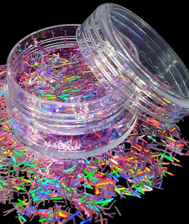 GLITTER HOLOGRAPHIC STRIPS - GLITTER HOLOGRAPHIC STRIPS ROSE - 3 GR