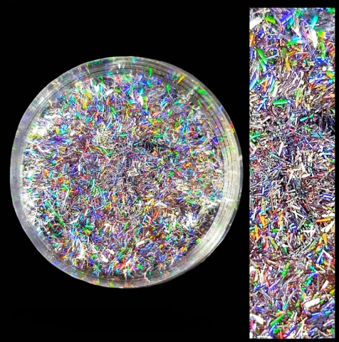 GLITTER HOLOGRAPHIC STRIPS - GLITTER HOLOGRAPHIC STRIPS - SILVER - 3 GR