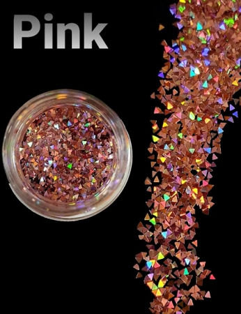 GLITTER HOLOGRAPHIC SHAPES - GLITTER HOLOGRAPHIC TRIUNGHI - ROZ 10 GR