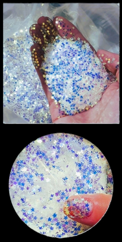 GLITTER IRIDISCENT - GLITTER IRIDISCENT STAR - BLUE SKY NIB 3 GR