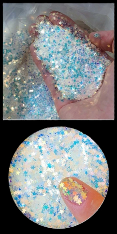 GLITTER IRIDISCENT - GLITTER IRIDISCENT STAR - GREEN NIG 3 GR