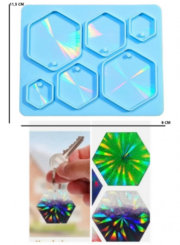 ACCESORII PENTRU RASINA EPOXIDICA - MATRITA SILICON HOLOGRAFIC LASER FORME HEXAGON