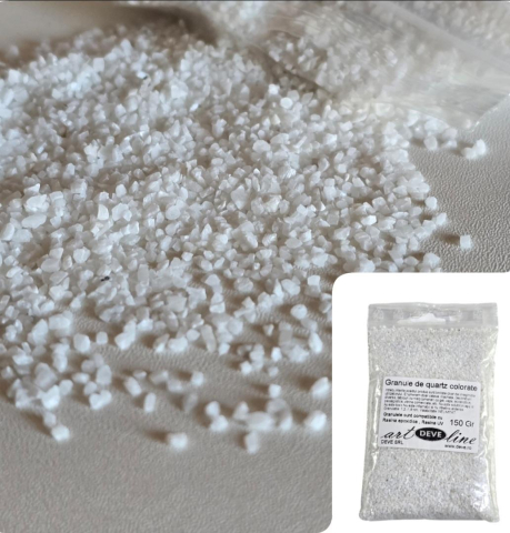 NISIP CUART COLORAT - NISIP CUARTOS GRANULAT ALB 150 GR