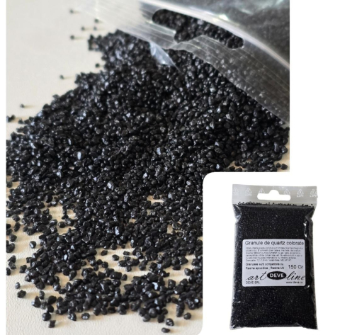 NISIP CUART COLORAT - NISIP CUARTOS GRANULAT NEGRU 150 GR