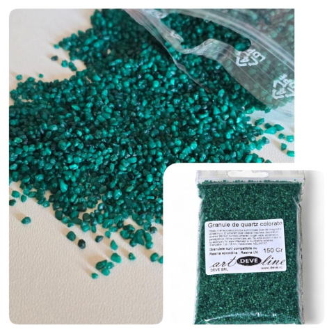 NISIP CUART COLORAT - NISIP CUARTOS GRANULAT VERDE MENTA 150 GR