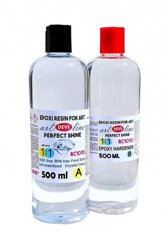 RASINA EPOXIDICA TRANSPARENTA - RASINA EPOXIDICA TRANSPARENTA CRYSTAL CLEAR 1:1 - 500 ML + 500 ML
