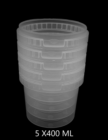 ACCESORII PENTRU RASINA EPOXIDICA - RECIPIENT PLASTIC PENTRU AMESTECAT RASINA - 5x400 ML