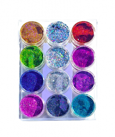 SET 12 BUCATI GLITTER HOLOGRAPHIC SENSATION - 8 GR X 12 [1]