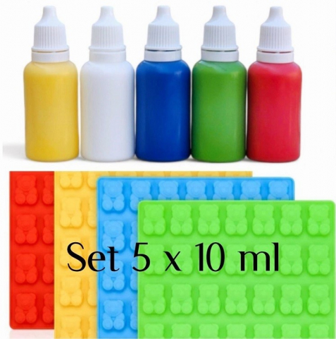 SILICON PENTRU MATRITE - SET 5 COLORANTI PENTRU SILICON 5 X 10 ML