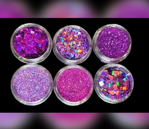 SET MIX GLITTER - SET MIX GLITTER VIOLET - 6 X 1,5 GR