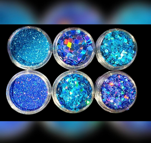 SET MIX GLITTER - SET MIX GLITTER BLUE - 6 X 1,5 GR