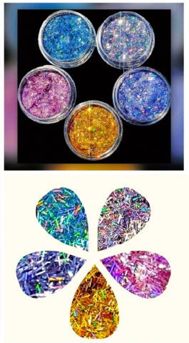 SET MIX GLITTER - SET MIX GLITTER PAIETE ( STRIPS ) 5 X 1 GR