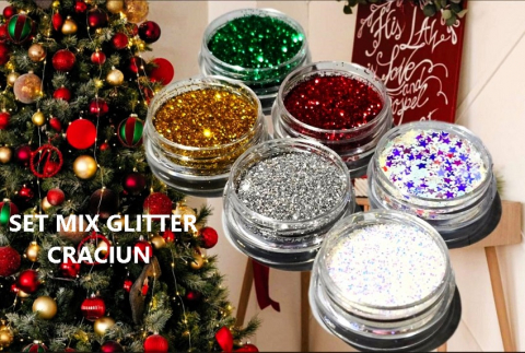 SET MIX GLITTER - SET MIX GLITTER CRACIUN 6 X 1,5 GR