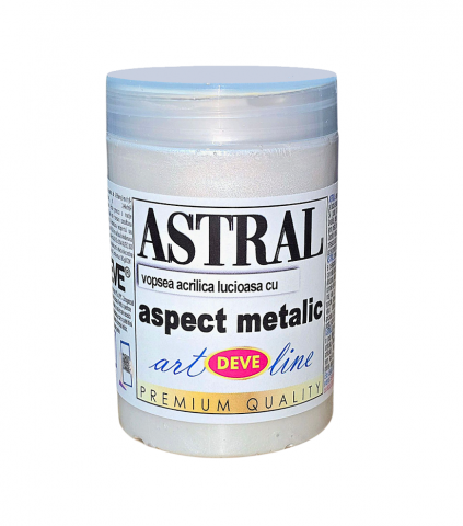 VOPSEA DECORATIVA METALIZATA ASTRAL - VOPSEA ACRILICA METALIZATA 200 ML - ARGINT