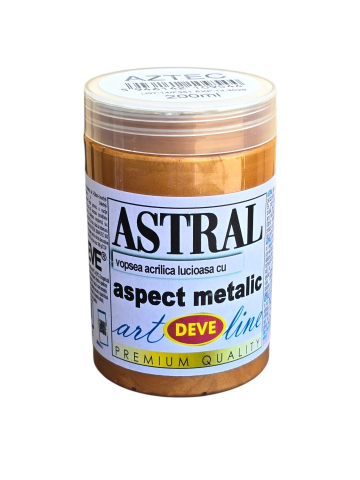 VOPSEA DECORATIVA METALIZATA ASTRAL - VOPSEA ACRILICA METALIZATA 200 ML - AZTEK