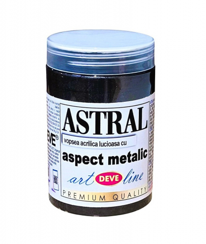 VOPSEA DECORATIVA METALIZATA ASTRAL - VOPSEA ACRILICA METALIZATA 200 ML - BLACK STORM