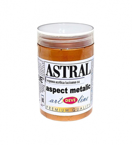 VOPSEA DECORATIVA METALIZATA ASTRAL - VOPSEA ACRILICA METALIZATA 200 ML - LUXOR