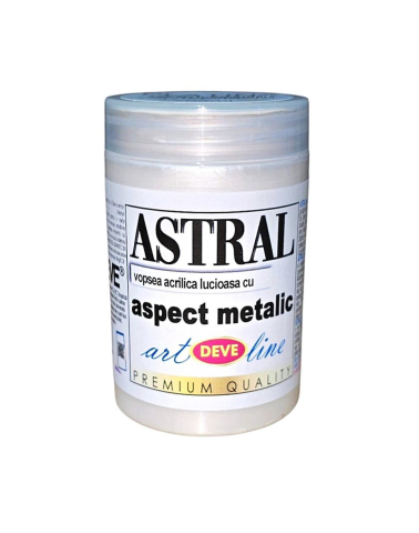 VOPSEA DECORATIVA METALIZATA ASTRAL - VOPSEA ACRILICA METALIZATA 200 ML - PLATINA