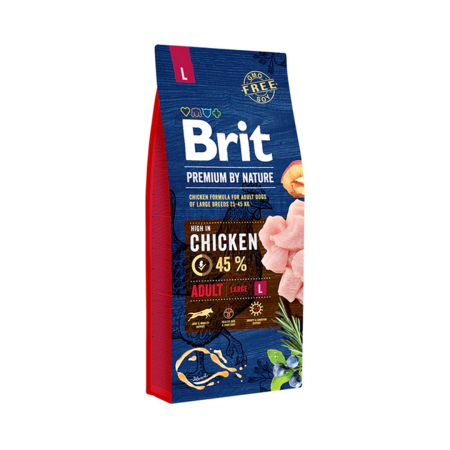 Hrana uscata caini - Brit Premium By Nature Adult L Cu Pui 15 Kg