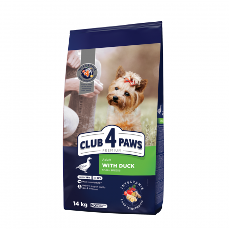 Hrana uscata caini - Club 4 Paws Hrana uscata caini de talie mica - cu rata 14kg