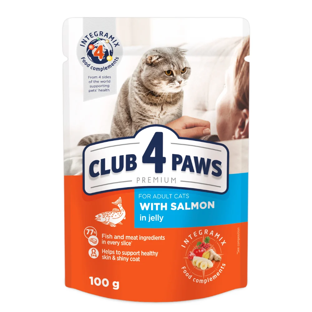 Hrana umeda pisici - Club 4 Paws Premium Hrana umeda pisici, cu Somon 100 gr